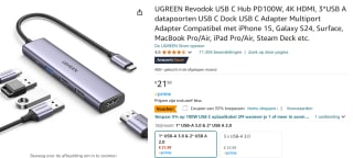 Ugreen Usb C Hub Type C Tot 4K Hdmi PD100W €14,30 bij Amazon