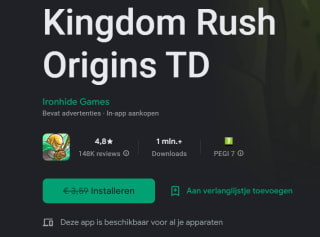 Kingdom Rush Origins TD voor Android gratis in de playstore