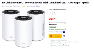 TP-Link Deco PX50 - Powerline Mesh WiFi - Dual band - AX - 3000Mbps - 3 pack voor €266,86 bij Bol.com