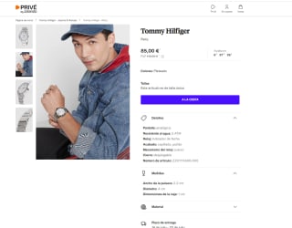 Reloj para hombre plateado marca Tommy Hilfiger por 85€