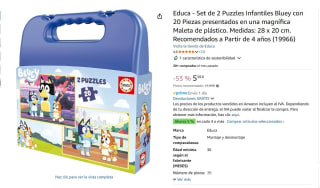 Marca Educa Maleta Puzzle Bluey 2x20 Piezas por 5,50€