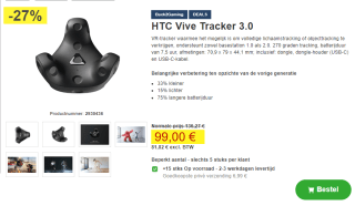 HTC Vive Tracker (3.0) voor €99 bij Proshop
