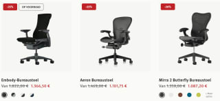 Tot 25% korting op bureaustoelen/tafels en meer bij Hermanmiller
