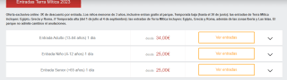 Entrada niño por 31€ y adulto por 35€ Terra Mítica