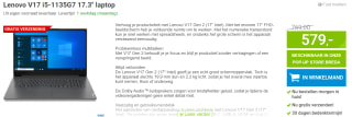 Lenovo V17 i5-1135G7 17.3" laptop voor €579 bij Megekko