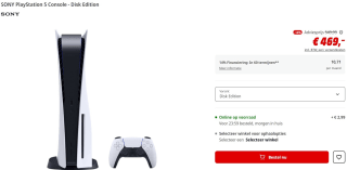 PlayStation 5 - Disc edition voor €469 bij de Mediamarkt