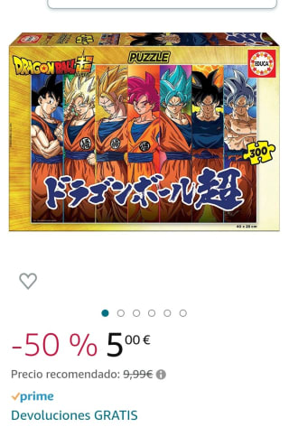 Educa - Dragon Ball Super. Puzzle de 300 Piezas de Goku por 5€.