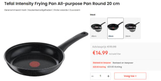 Tefal Intensity Koekenpan 20 cm zwart voor €14,99 bij Ochama