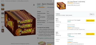 Lot de 24 Barre Chocolat Lion - 24x42g à 23,52€