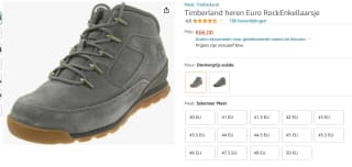 Timberland Euro Rock Ankle schoenen voor €66 bij Amazon.nl