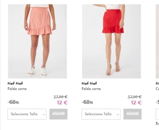 Recopilación de ropa marca Naf Naf desde 4€