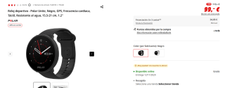 Reloj deportivo Polar Unite, GPS por 77,22€