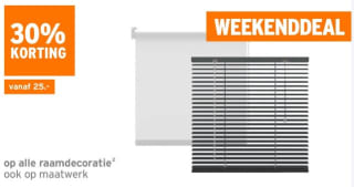 30% korting op alle raamdecoratie bij Gamma