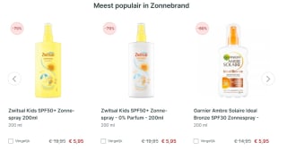 Diverse merk zonbescherming vanaf €5,95 bij Double F Online