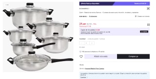Batería de cocina Quttin Genova - 12 piezas de acero para inducción, duradera y resistente por 25.46€ (Cuenta Nueva 15.46€)