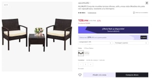Marca Allinlife Conjunto muebles terraza sillones 3 piezas por 126,99€