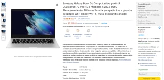 Samsung Galaxy Book Go 7C Pro 4GB 128GB Renovado $3,173 | Amazon (KueskiPay)