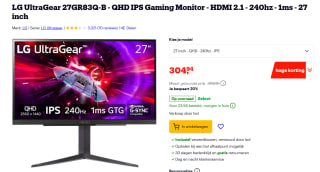 LG UltraGear 27GR83Q-B - QHD IPS Gaming Monitor voor €304,94 bij Bol