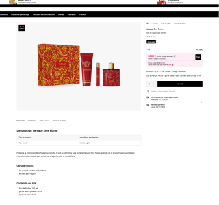 Lote regalo Versace Eros Flame Hombre Eau de Parfum 100 ml + gel de ducha y baño 150 ml + spray de viaje 10 ml + caja regalo a 60,08€