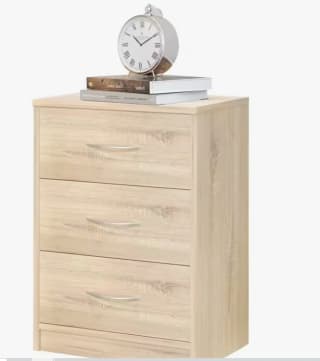 Mesita de noche 3 cajones MH3, guías metálicas marca dormidina por 34,88€ (22,88€ cuenta nueva)