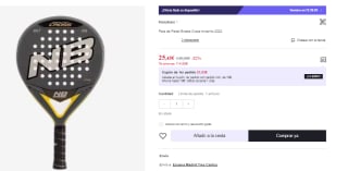 Pala de Padel Enebe Cross Amarillo 2022 por 25.45€ (Cuenta Nueva 15.45€)