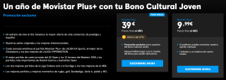 1 año de Movistar+ por tener el Bono Cultural