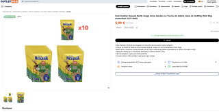 Nesquik Nestlé Jungly Cacao Soluble con Trocitos de Galleta Bolsa de 10x200g (Total 2Kg) por 5,99€