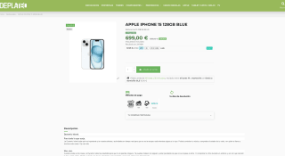 Apple iPhone 15 128GB Azul por solo 699€