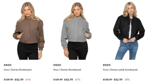Diverse Enzo Dames Bomberjacks voor €36,54 dmv code bij Secret Sales