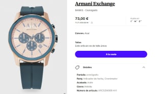 Reloj Cronografo de Mujer Armani Exchange BANKS por 73€
