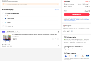 Trampolín para niños de 140 cm / 160 cm cama elástica por solo 43,10€