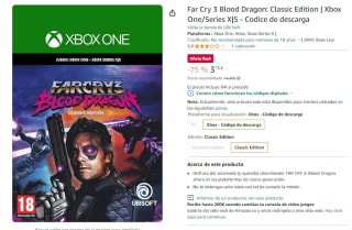 Far Cry 3 Blood Dragon: Classic Edition Xbox One/Series X|S Código de descarga por 3,75€