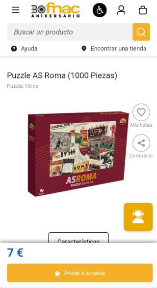 Puzzle AS Roma (1000 Piezas) por 7€.