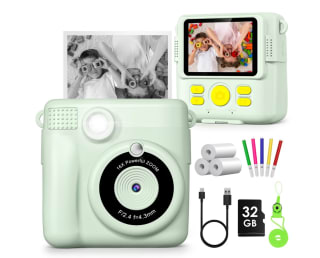 Gofunly Camara Fotos Infantil Instantanea 2,4" HD 1080P Camara Fotos Infantil con Tarjeta 32GB Papel de Impresión por solo 37,58€