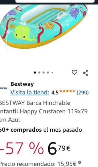 Bestway Barca hinchable por 6,79€.