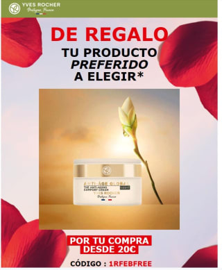 Gratis un producto por tu compra de 20€ en Yves Rocher