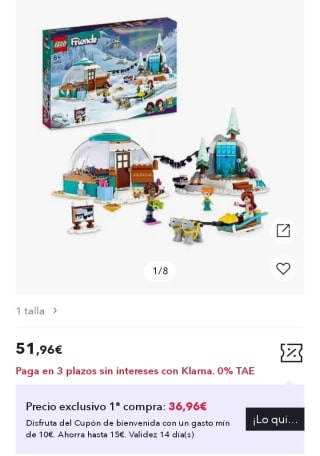LEGO 41760 Friends Aventura en el Iglú por 36,96€.