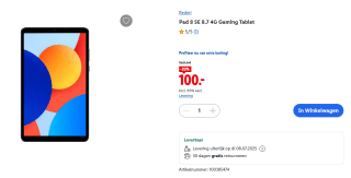 Xiaomi Redmi Pad SE 8.7 Inch 4GB 128GB voor €100 in de Lidl webshop