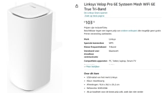 Linksys Velop Pro 6E router voor €103,13 bij Amazon NL