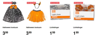 Diverse Halloween kleding en andere spulletjes vanaf €0,99 bij de Zeeman
