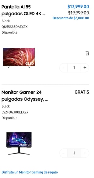 TV Samsung AI 55" 4K S85D + Monitor Gratis 24" en $13,999