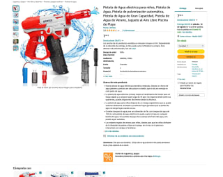 Pistola de agua eléctrica recargable de 10 metros de alcance por solo 7,99€