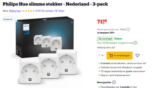 3 pack smart plug Philips hue voor €71,96 bij Bol