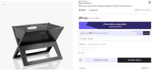 Barbacoa Plegable Portátil para Carbón FoldyQ InnovaGoods por 23.96€