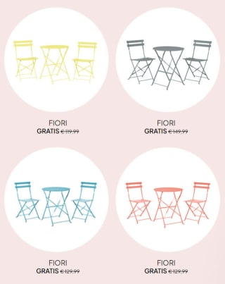 Gratis bistroset bij besteding vanaf €500 bij Beliani