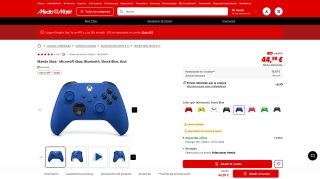 Mando Xbox Microsoft Shock Blue por 35,10€