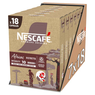 126 cápsulas Nescafé Farmers Origins Africa Int.10 - 7x18 cápsulas por 29,99€