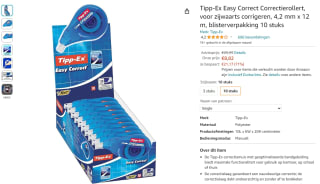 Tipp-Ex Easy Correct correctieroller 10 stuks voor €8,82 bij Amazon.de