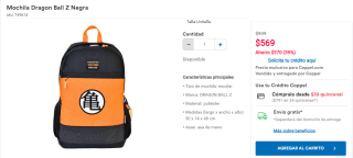 Mochila Dragon Ball Z Negra por $569