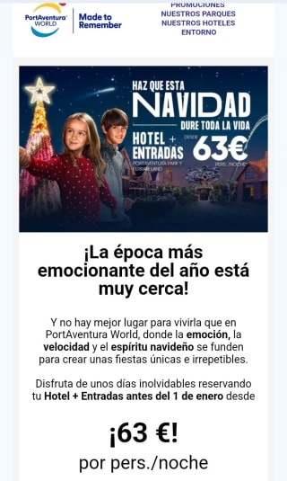 Navidad en PortAventura Hotel+Entradas desde 63€.